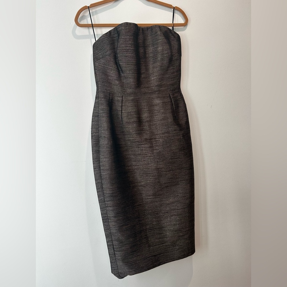 Victoria Beckham Charcoal Strapless Dress